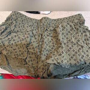 Old Navy Green Shorts with Black Pattern